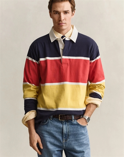Gant - Striped Rugger Polo - Evening Blue